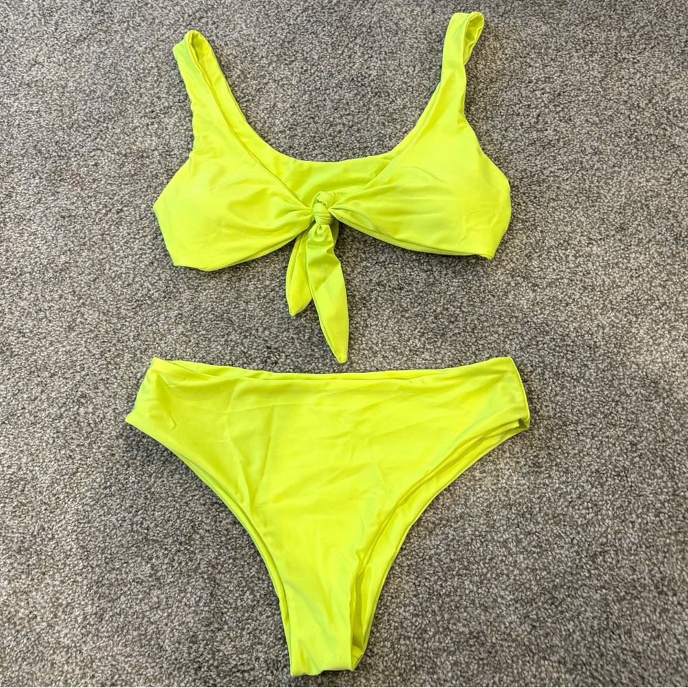 Neon High Waist Bikini Set